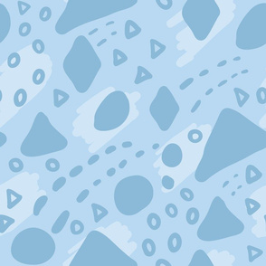 Blue doodle geometric shapes