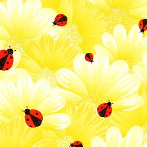 Ladybugs and flowers