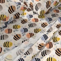 watercolor bees pattern