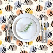 watercolor bees pattern