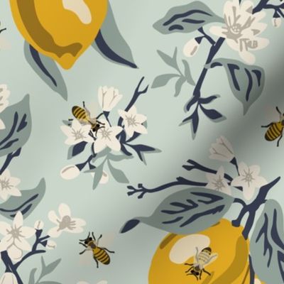 Bees & Lemons - Mint - Medium