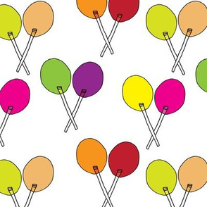 Suckers lollipops on white -small pattern