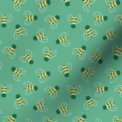 Bees pattern bee green color