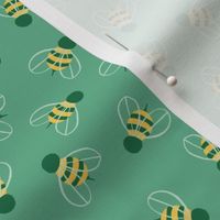 Bees pattern bee green color