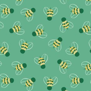 Bees pattern bee green color