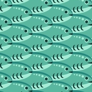 Happy Schooling Fish Sea Green