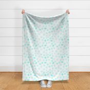 Soft turquoise watercolor spots || polka dot painted pattern for gender neutral nursery