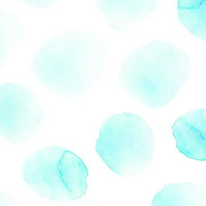 Soft turquoise watercolor spots || polka dot painted pattern for gender neutral nursery