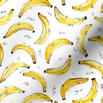A Bunch of Bananas Watercolor Pattern