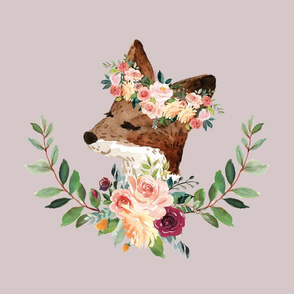 18x18" fox with floral crown