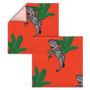 Zebra Banana Leaves Orange Black