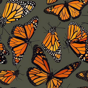 Monarchs on evergreen 18”