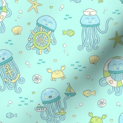  Adorable Seafaring Jellies in Soft Blue