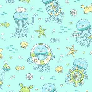  Adorable Seafaring Jellies in Soft Blue