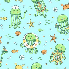  Adorable Seafaring Jellies in Green