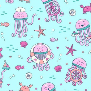  Adorable Seafaring Jellies in Pink 