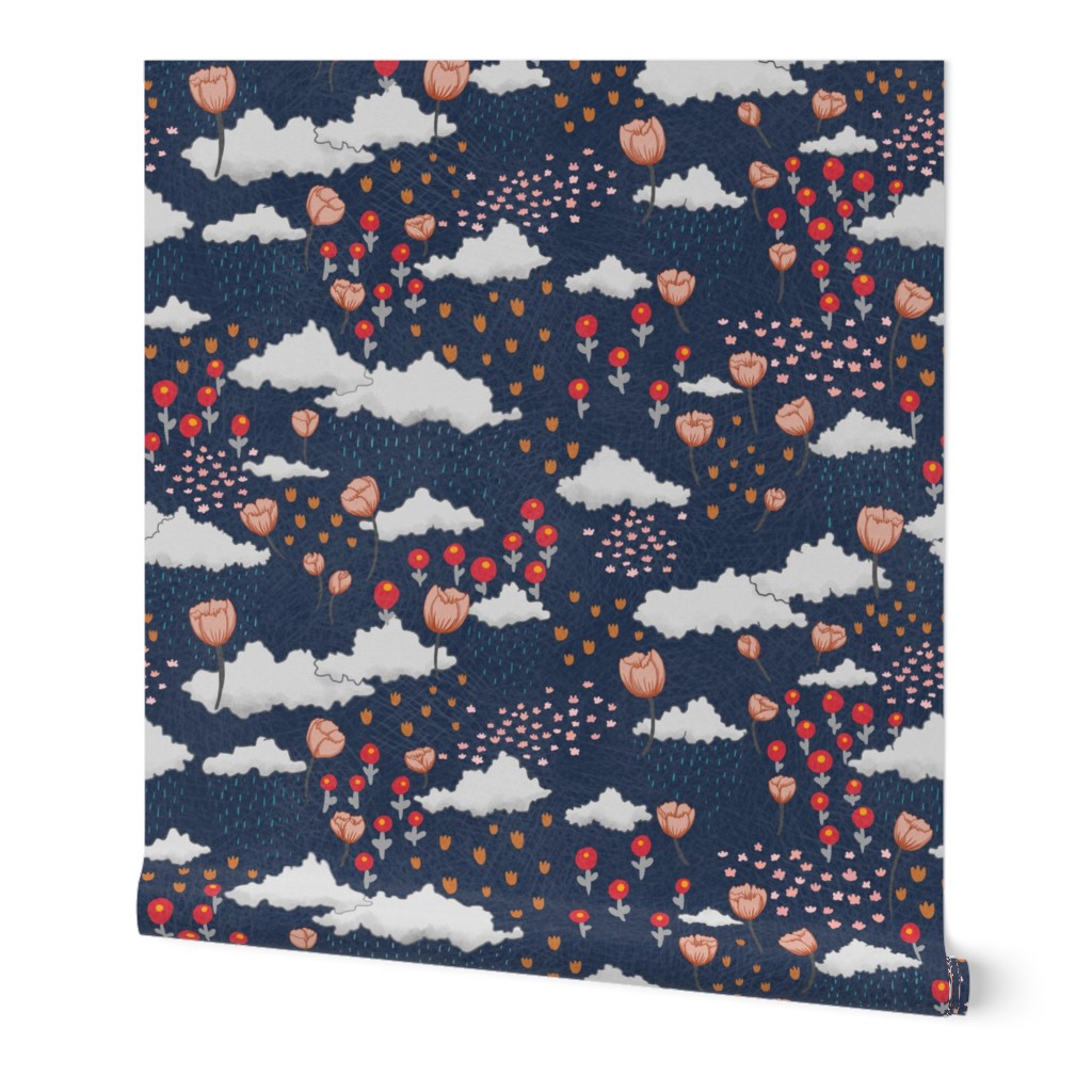 April Showers, May flowers - navy
