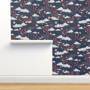 April Showers, May flowers - navy