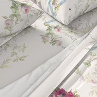 Rococo Roses vanilla border print