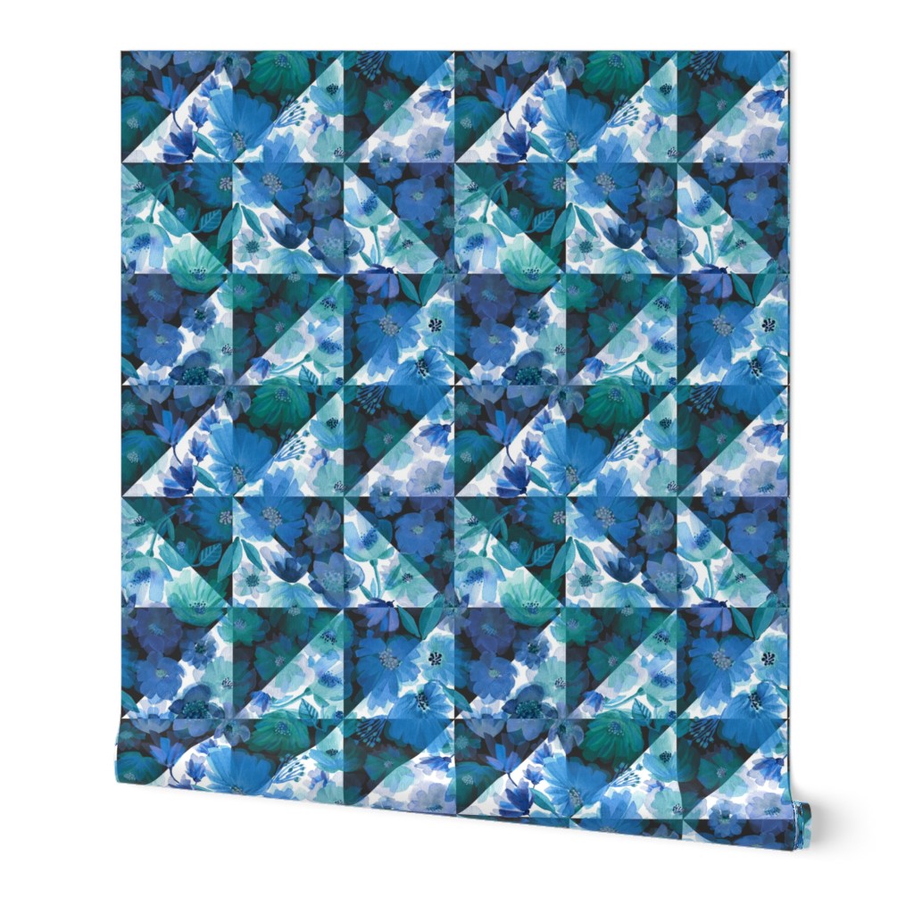 Around the World Geometrics - White&Blue