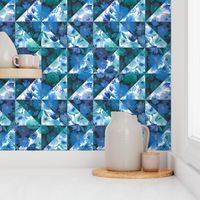 Around the World Geometrics - White&Blue