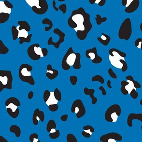 leopard print - blue black white