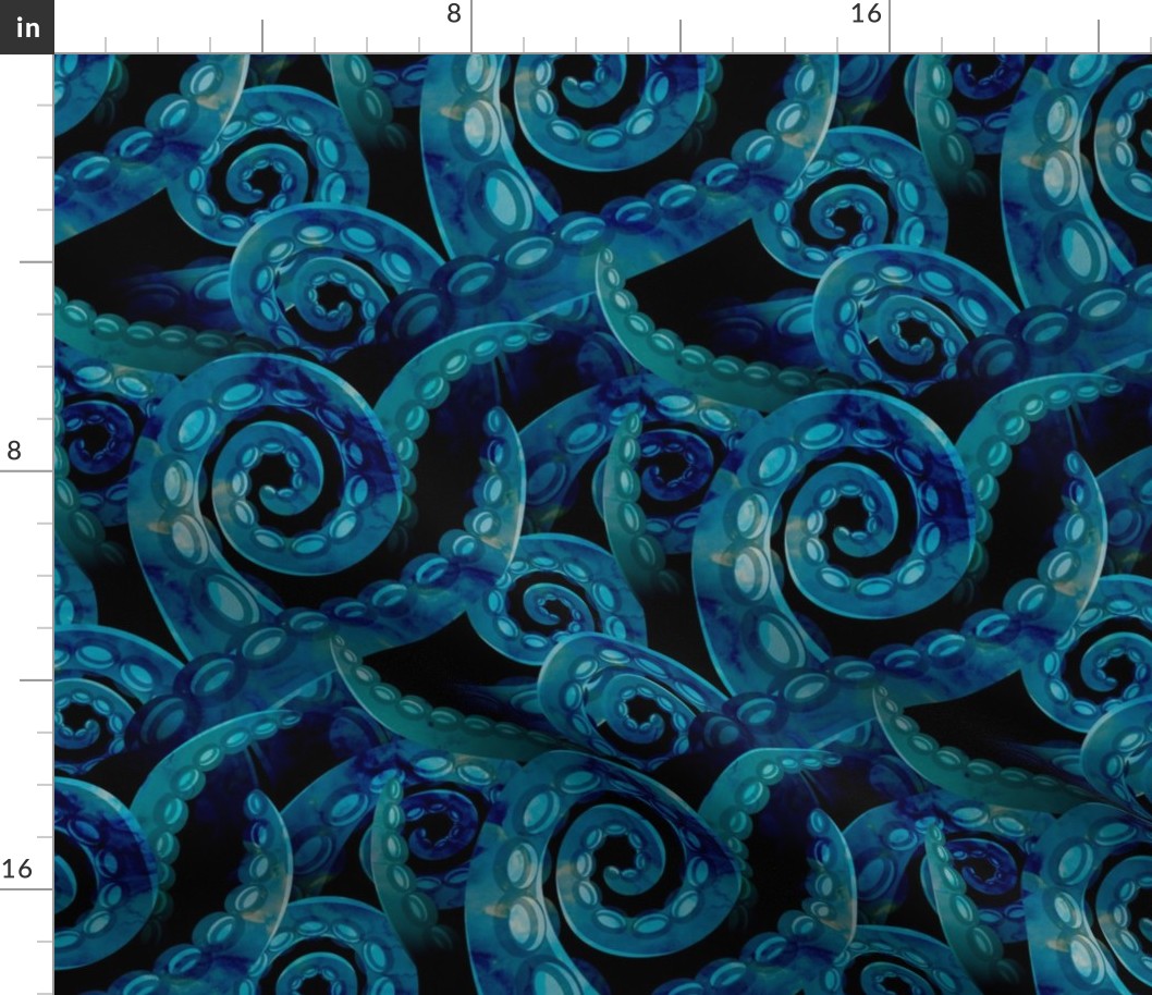 (large scale) Octopus - watercolor blue - LAD19