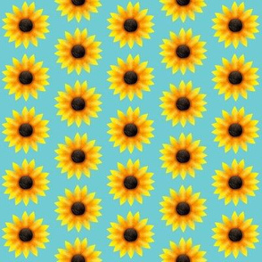 The Painterly Sunflower / Turquoise small  