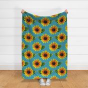 XL Painterly Sunflower w/ Leaves   