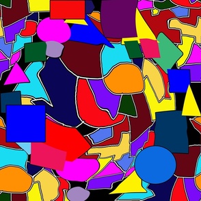 color abstract collage of shapes
