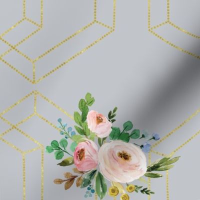 gold triangle rose floral