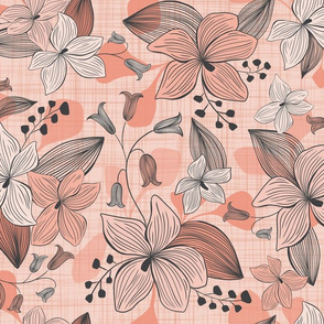 Avery - Floral Blush Pink Monochrome 