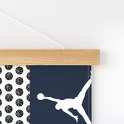 Basketball//Jazz - Wholecloth Cheater Quilt - Rotated