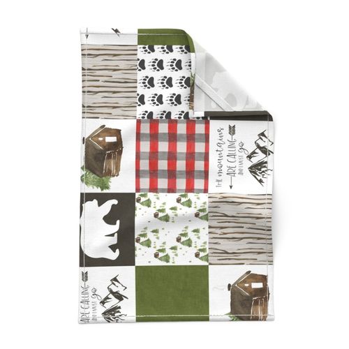 Cabin in the woods - Wholecloth Cheater Quilt - Rotated