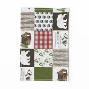 Cabin in the woods - Wholecloth Cheater Quilt - Rotated