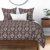 Damask Woodland bird brown 