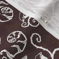 Damask Woodland bird brown 