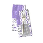 Elephant//Worth The Wait//Purple - Wholecloth Cheater Quilt - Rotated