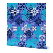 Hawaiian Abstract Quilt Floral - Perwinkle