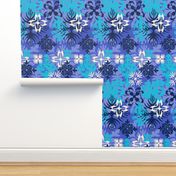 Hawaiian Abstract Quilt Floral - Perwinkle