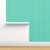 Turquoise and gold stripe//  teal ocean stripe with gold