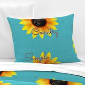 The Painterly Sunflower / Simple Country Pillow  