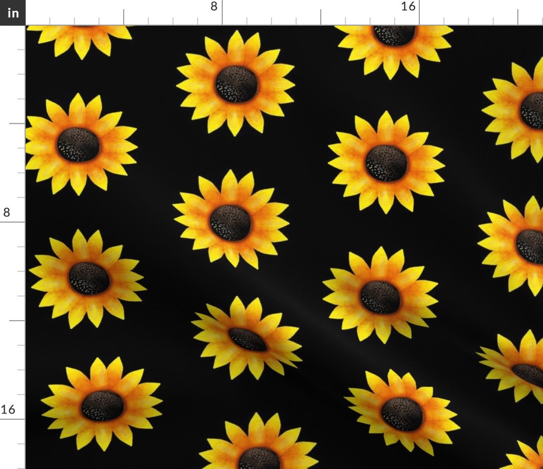 The Painterly Sunflower Black Med. 