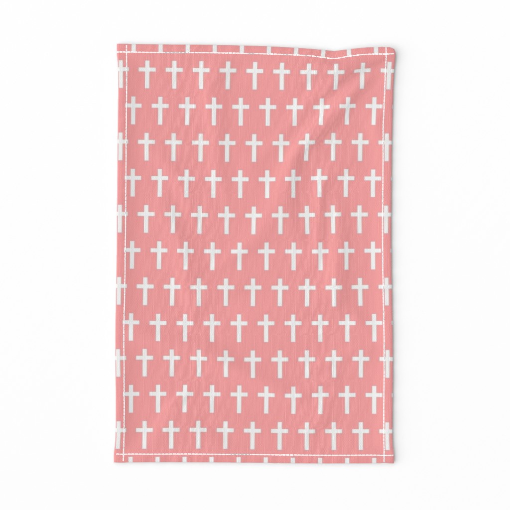 White Crosses on Light Pink