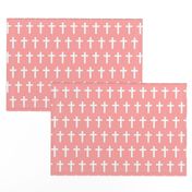 White Crosses on Light Pink