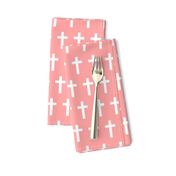 White Crosses on Light Pink