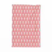 White Crosses on Light Pink