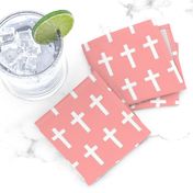 White Crosses on Light Pink