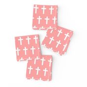 White Crosses on Light Pink