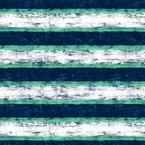 Aquamarine-Navy Nautical Stripes 6"